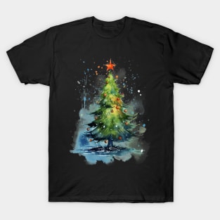 Watercolor Christmas Tree T-Shirt